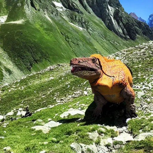 Prompt: Took a pic of this trex while hiking in the Alps #nature #photography