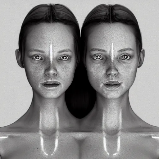 Image similar to two young women who are conjoined twins, hyperdetailed, artstation, cgsociety, 8k