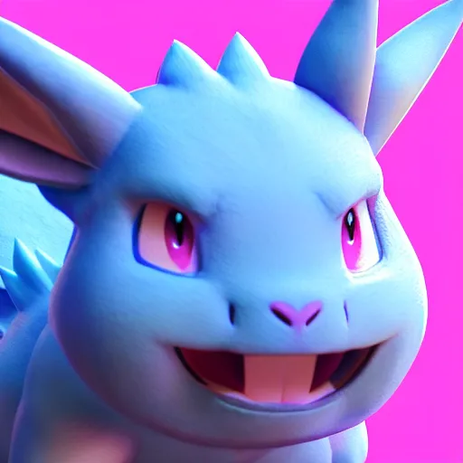 Prompt: photography of a realistic nidorino animal, ultra detailed, 8 k, cinematic lighting, natural background, trending on artstation, pokemon