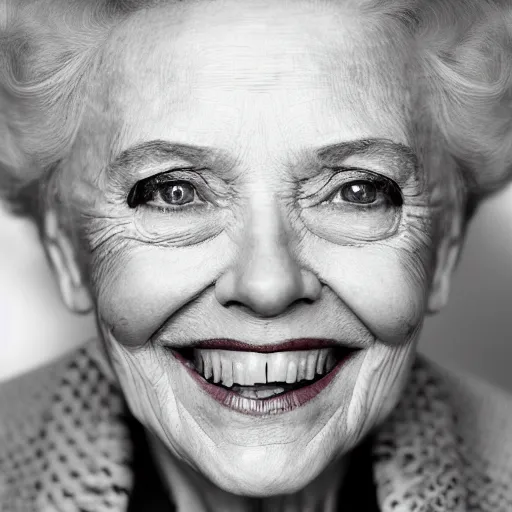 Image similar to old scarlett johannson actress at age 9 0 years old, color ( sony a 7 r iv, symmetric balance, polarizing filter, photolab, lightroom, 4 k, dolby vision, photography award ), vogue, perfect face