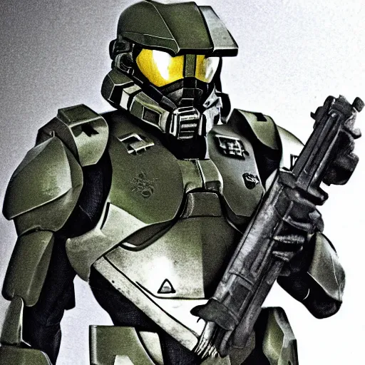 Prompt: Master Chief orders a meal from McDonalds, dated 2010