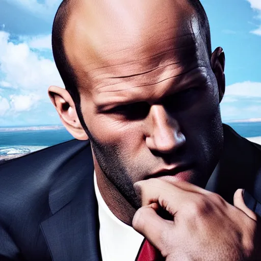 Image similar to jason statham in hitman 3 4 k quality super realistic