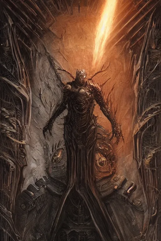 Image similar to portrait of elon musk by hr giger, greg rutkowski, luis royo and wayne barlowe as a diablo, resident evil, dark souls, bloodborne monster