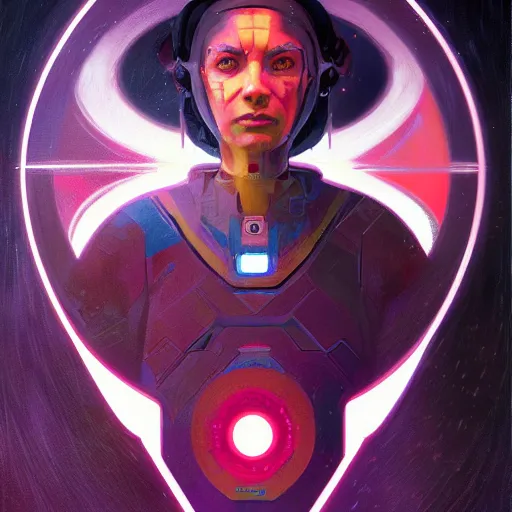 Image similar to symmetry!! a sci-fi portrait, oil painting, colourful!! illustration of a Jedi, colourful, by Justin Sweet and Greg Rutkowski and Alphones Much