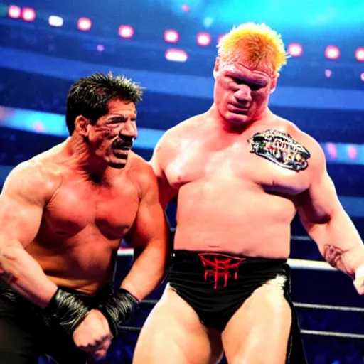 Prompt: eddie guerrero facing brock lesnar at wrestlemania 3 0