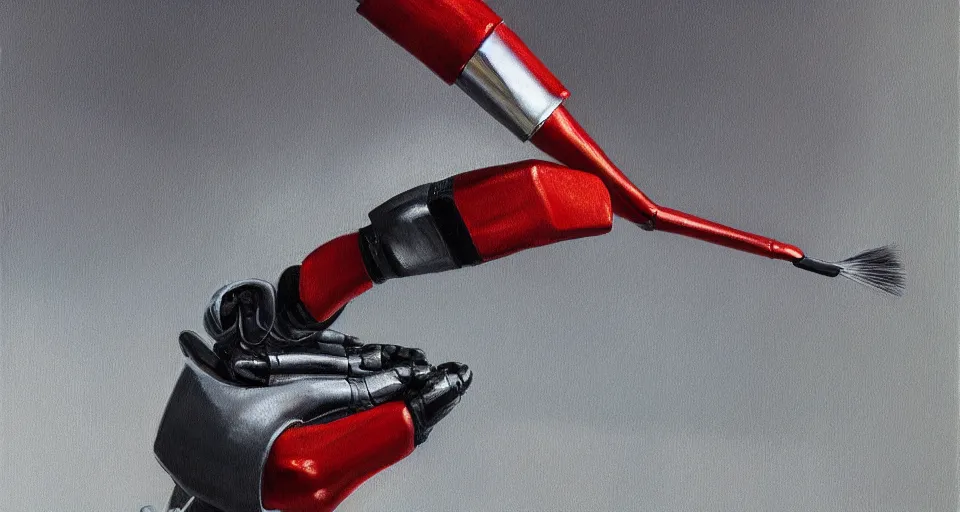 Prompt: a robot hand holding a paint brush, photorealistic, 4k