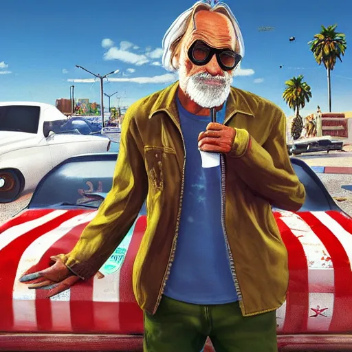 Image similar to tommy chong gta 5 cover art