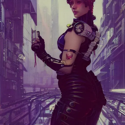 Image similar to Cyberpunk Femalw, highly detailed, digital painting, artstation, concept art, smooth, sharp focus, illustration, ArtStation, art by artgerm and greg rutkowski and alphonse mucha and J. C. Leyendecker and Edmund Blair Leighton and Katsuhiro Otomo and Geof Darrow and Phil hale and Ashley wood and Ilya repin and Charlie Bowater