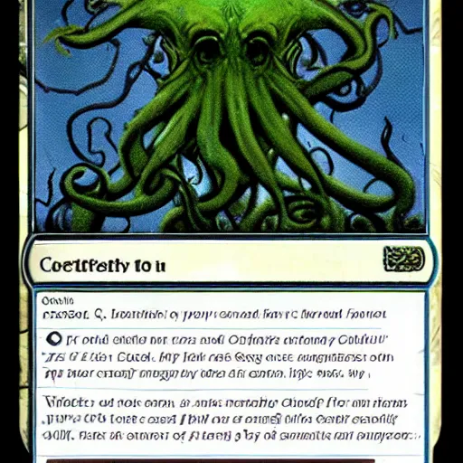 Prompt: Cthulhu as a magic the gathering card