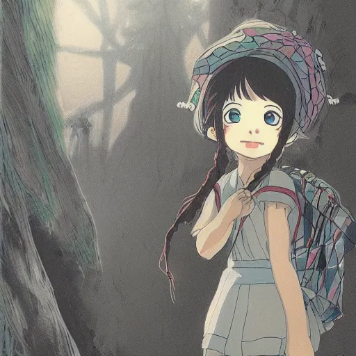 Image similar to young girl by studio ghibli, detailed, manga, illustration