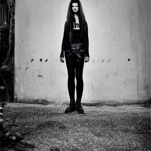 Prompt: fashion photography of a genderless extraterrestrial model, aphex twin, full body, photo 3 5 mm leica, hyperdetail, berghain, 8 k, very detailed, black and white