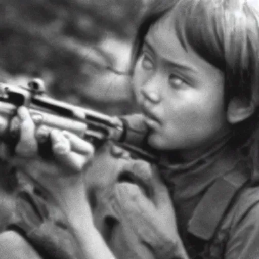 Image similar to a 35mm negative of pippi during the Vietnam war