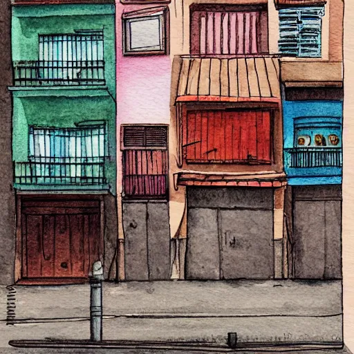 Image similar to boteco barzinho da esquina watercolor illustration