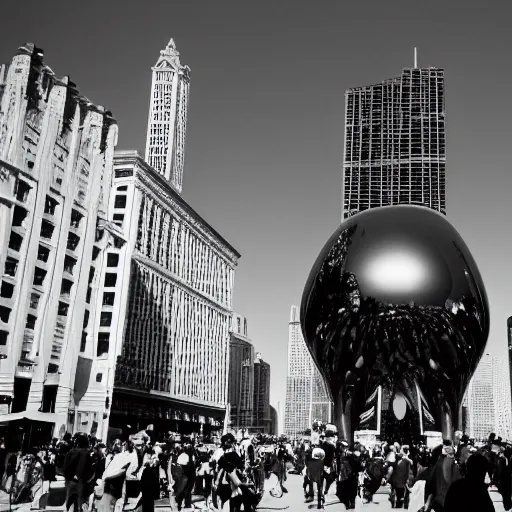 Image similar to the chicago bean as a black jelly bean, photography, kodak film, 5 0 mm