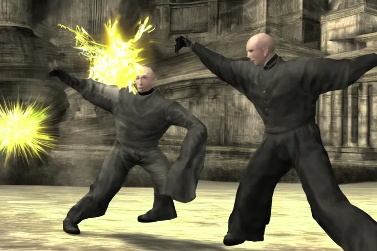 Image similar to a screenshot from voldemort in Tekken 6