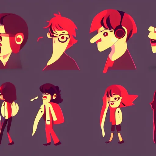 Prompt: 2 d character design, music band, vector art, digital art, portrait, 4 k, 8 k, sharp focus, smooth, illustration, concept art, music artist