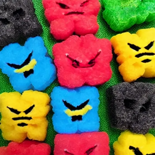 Image similar to sour patch kids!!!!, power rangers