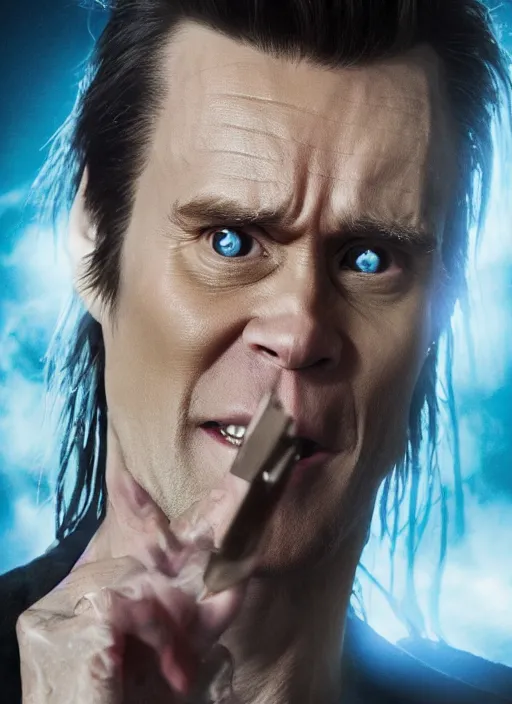 Prompt: jim carrey in elden ring universe by hidetaka miyazaki, studio lights, 8 k hd.