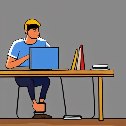 Image similar to man waiting in front of his computer for his friend to log in, digital art