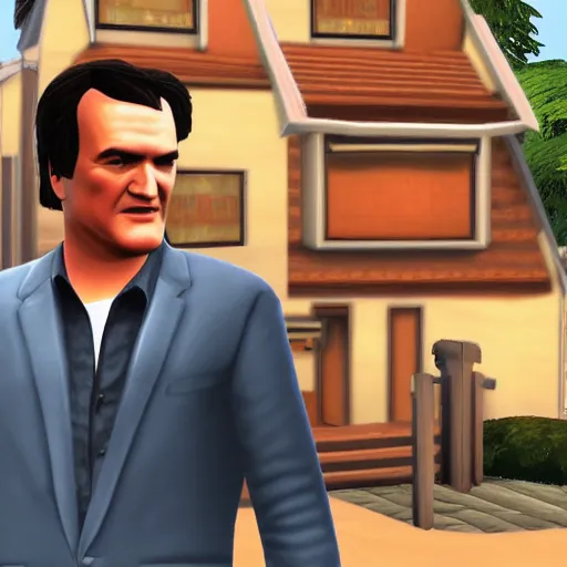 Prompt: quentin tarantino in the video game sims