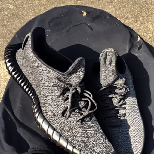 Prompt: charred yeezys, craigslist photo