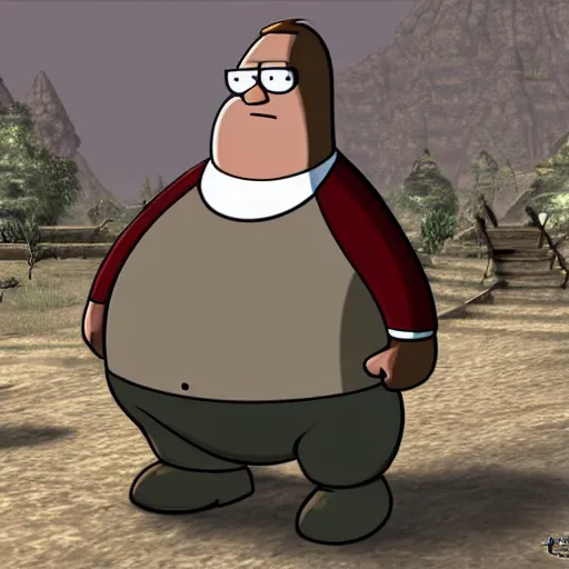 Prompt: Peter Griffin in Morrowind.