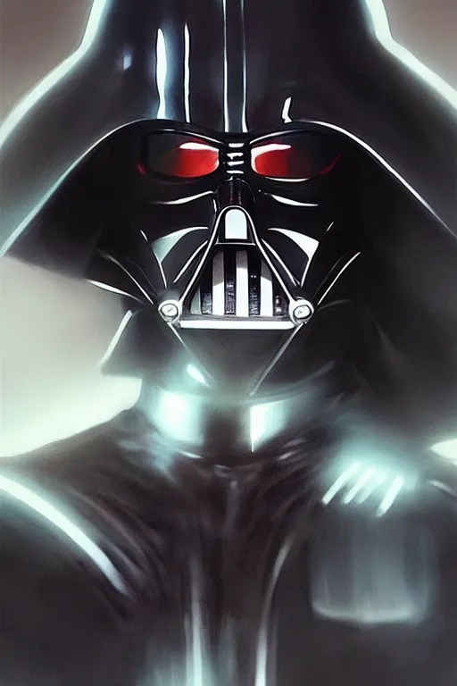 Prompt: happy darth vader. clean elegant painting, beautiful details. by artgerm and greg rutkowski