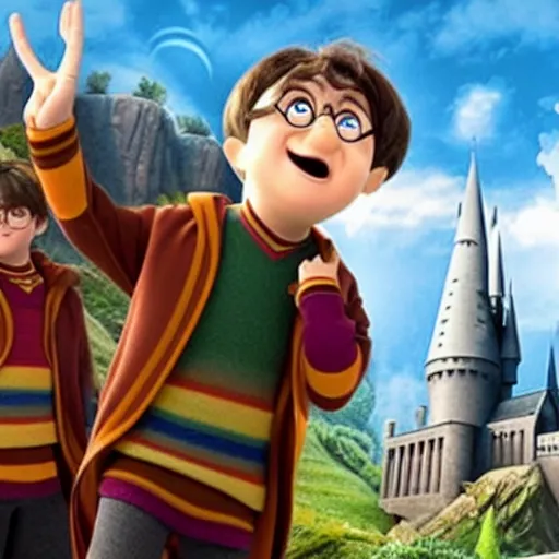 Prompt: Harry Potter as seen in Disney Pixar's Up (2009)