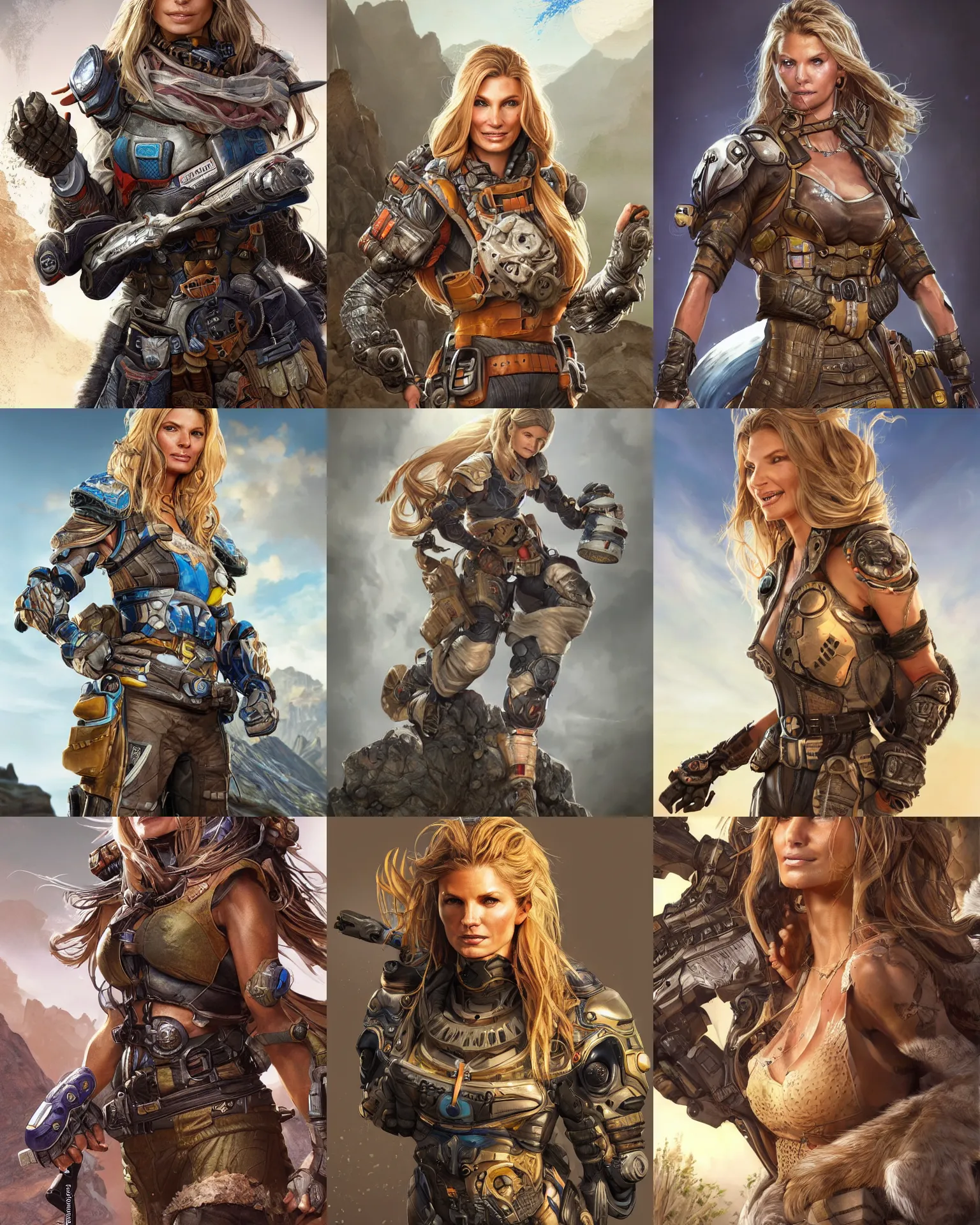 Prompt: Marisa Miller as an Apex Legends character digital illustration portrait design by, Mark Brooks and Brad Kunkle detailed, gorgeous lighting, wide angle action dynamic portrait