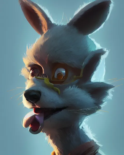 Image similar to a beautiful portrait of an anthropomorphic fursona furry disney character by cory loftis, fenghua zhong, ryohei hase, ismail inceoglu and ruan jia. volumetric light, artstation