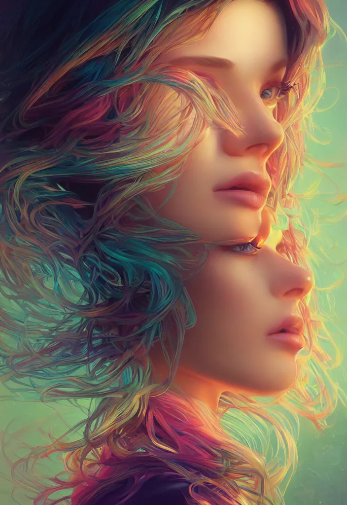Image similar to beautiful, young woman, detailed gorgeous face, vaporwave aesthetic, synthwave, colorful, psychedelic, artstation, concept art, smooth, extremely sharp detail, finely tuned detail, ultra high definition, 8 k, unreal engine 5, ultra sharp focus, illustration, art by artgerm, greg rutkowski and alphonse mucha