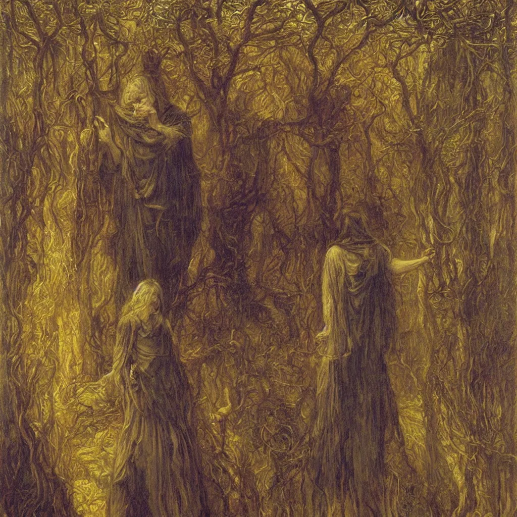 Image similar to Portrait of a druid, by Jean Delville