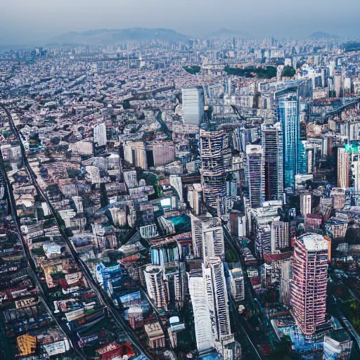 Prompt: skyline of a asian city