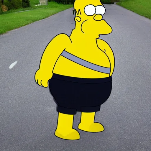 Image similar to i saw this guy the other day he looked exactly like Homer Simpson. here's the pictures