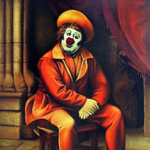 Prompt: communist clown, soviet propaganda, renaissance art style