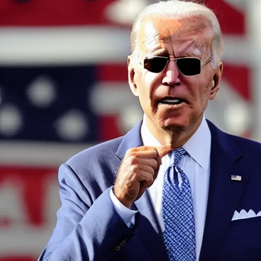 Image similar to Joe Biden wearing a backwards baseball cap