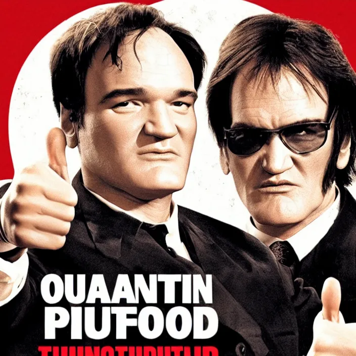 Prompt: quentin tarantino seal of approval, giving thumbs up. white background.