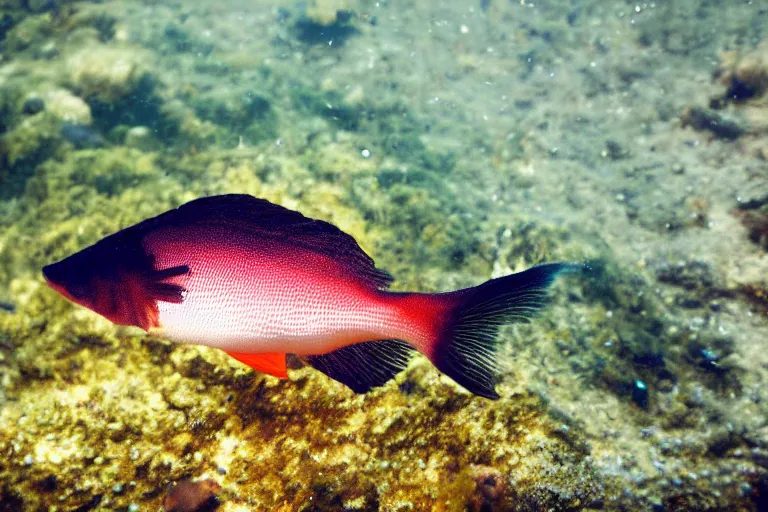 Prompt: A photo of a fish wearing a stylish hat