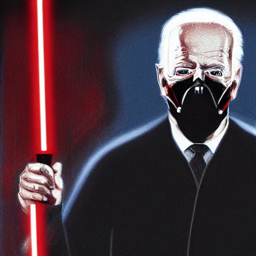 Image similar to Darth Biden, Joe Biden dressed as a sith lord, concept art