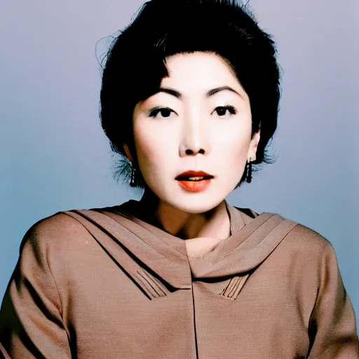 Image similar to miki matsubara japanese singer 1 9 8 0, ( sony a 7 r iv, symmetric balance, polarizing filter, photolab, lightroom, 4 k, dolby vision, photography award ), vogue, perfect face