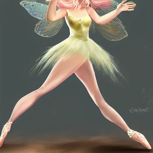 Image similar to blonde fairy ballerina, fantasy, highly detailed, digital painting, concept art, sharp focus