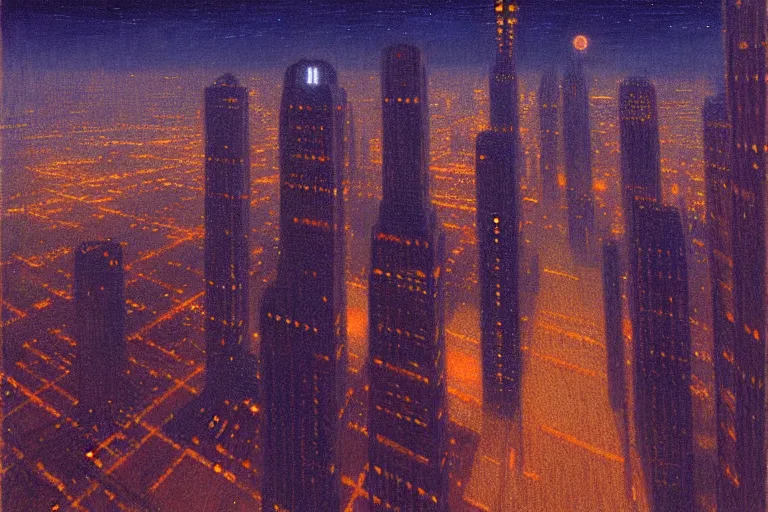 Prompt: a scifi illustration, Night City on Coruscant by daniel garber