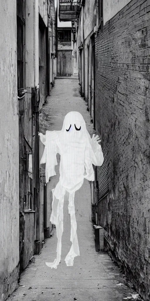 Image similar to photo of a ghost in an alley