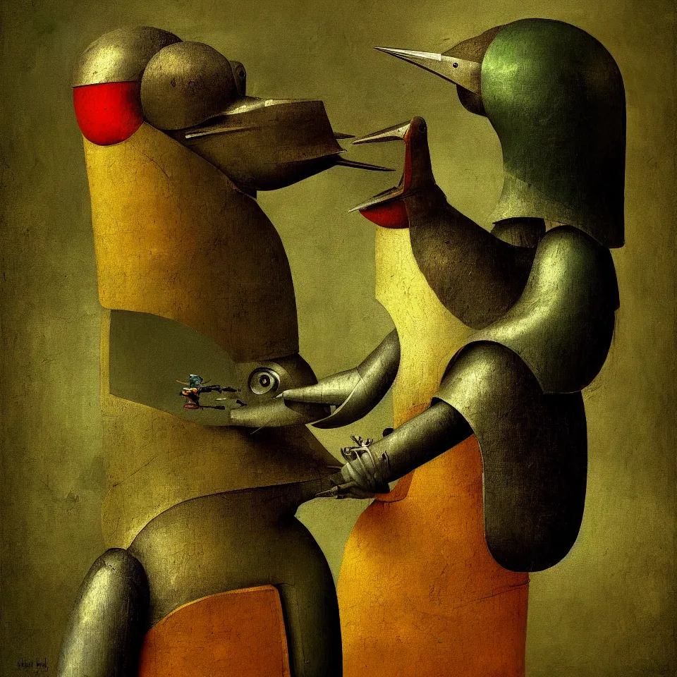 Image similar to robot bird, by hieronymus bosch, oil paint, portrait, cinematic, epic composition, digital painting, digital art, masterpiece