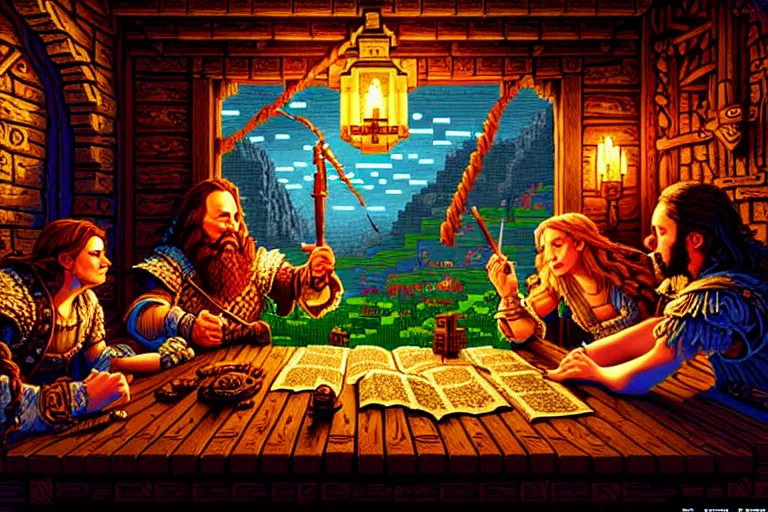 Image similar to the bard's tale, beautiful detailed pixelart by albertov, intricate details, beautiful, dithered gradients, volumetric lighting, cgsociety, artstation, smooth, sharp focus, 2 d illustration, amazing art by dan mumford, old school computer game graphics, crpg, d & d, pixel art