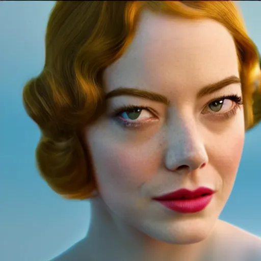 Prompt: Emma Stone as Grace Kelly, hyper realistic, octane render, 8k, high quality