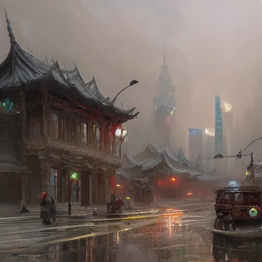 Image similar to Concept art, Shanghai, 8k, james gurney, greg rutkowski, john howe, artstation