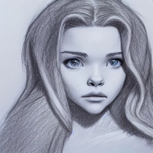 Image similar to milt kahl pencil sketch of chloe grace moretz as snow white