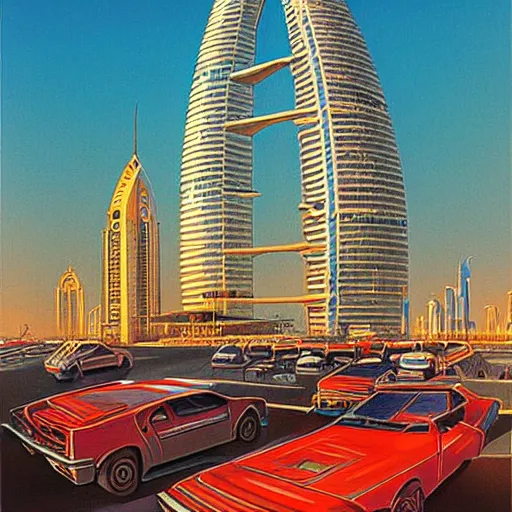 Prompt: gta : dubai by greg hildebrandt