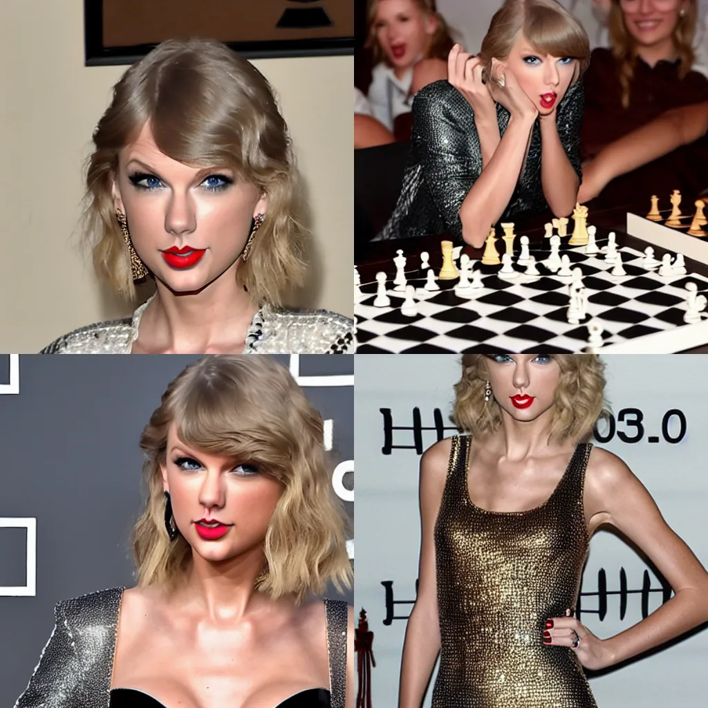 Prompt: Taylor Swift on a chessboard